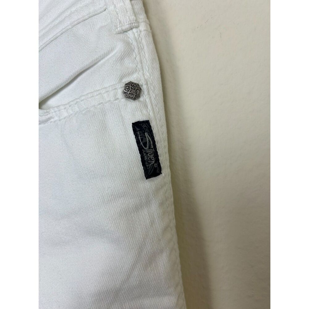 Silver Jeans Women's W26‎ White Denim Suki Capri Mid Rise - Picture 6 of 11